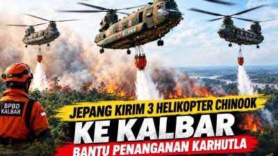 Jepang Kirim 3 Helikopter Chinook Ke Kalbar, Bantu Penanganan Karhutla