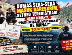 Dumas Seba-Seba Masuk Bareskrim,Setneg Terregistrasi : ” Polisi Bersama Masyarakat Kemana?